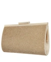 Nina Winslet Crystal Frame Clutch In Gold-tone