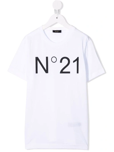 N°21 Teen Logo-print Short-sleeve T-shirt In White