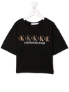 Calvin Klein Logo-print Cotton T-shirt In Black