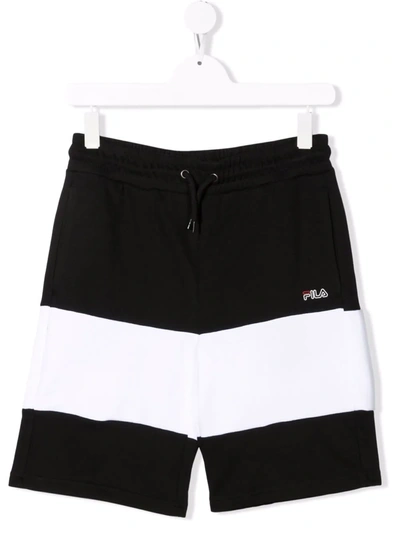 Fila Kids' Two-tone Track Shorts In Black