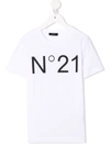 N°21 Teen Logo-print Short-sleeve T-shirt In White