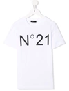 N°21 Logo-print Short-sleeve T-shirt In White