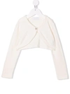 Monnalisa Teen Button-fastening Knitted Cardigan In White