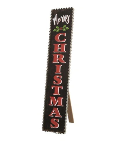 Glitzhome Wooden Black Christmas Porch Sign