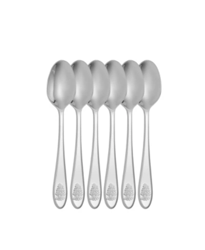 Spode Christmas Tree 6pc Cocktail Spoons Set In White Multi