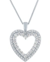 FOREVER GROWN DIAMONDS LAB-CREATED DIAMOND HEART PENDANT NECKLACE (3/4 CT. T.W.) IN STERLING SILVER, 16" + 2" EXTENDER
