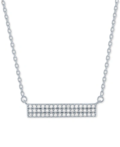 Forever Grown Diamonds Lab-created Diamond Cluster Bar Necklace (1/4 Ct. T.w.) In Sterling Silver, 16" + 2" Extender In White