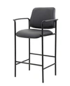 Boss Office Products Square Back Diamond Stool With Arm In Black