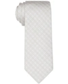 Calvin Klein Men's Slim Double Thread Dot Grid Silk Tie In Taupe