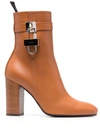 GIVENCHY GIVENCHY LIGHT BROWN LEATHER ANKLE BOOT WITH PADLOCK,BE602QE0YT 913