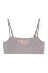 Rotate Birger Christensen Passio Crop-top With Logo - Rotate Sunday In Grey