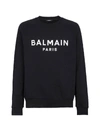 Balmain Jacquard Logo Sweater In Eab Noir Blanc