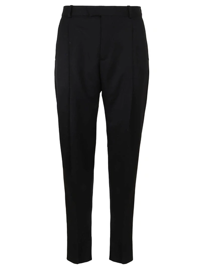 Alexander Mcqueen Slim-fit Logo-embroidered Panama Cotton Trousers In Black