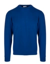 Fedeli Cotton Crew Neck Sweater In Blu