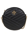 TORY BURCH KIRA CHEVRON CIRCLE BAG,80975.KIRA 001 BLACK