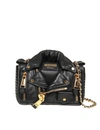 MOSCHINO SHOULDER BAG IN BLACK LEATHER,7526 8002 A4555