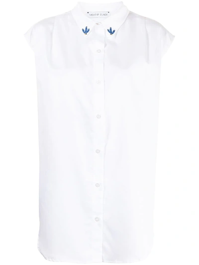 Mehtap Elaidi Sleeveless Button-down Shirt In Weiss