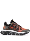 VERSACE TRIGRECA PANELLED LACE-UP SNEAKERS