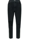 Agolde Womens Panoramic Riley High-rise Straight-leg Stretch Organic-cotton-blend Denim Jeans In Schwarz