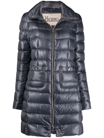 Herno Women Maria Midi Down Jacket In Blue