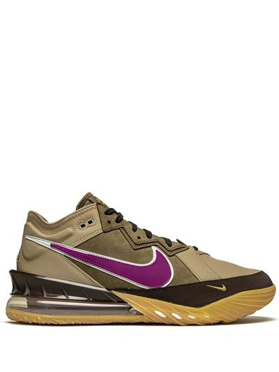 Nike Lebron 18 Low X Atmos Basketball Shoes In Khaki,dark Mocha,metallic Gold,viotech
