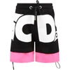 Gcds Mini Black Short For Girl With Logo In Black