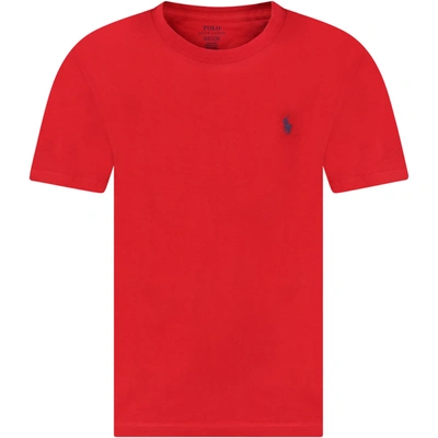 RALPH LAUREN RED T-SHIRT FOR BOY WITH PONY LOGO,832904038