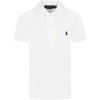 RALPH LAUREN WHITE POLO SHIRT FOR BOY WITH PONY LOGO,547926002