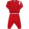 MONCLER RED TRACKSUIT FOR BABY KIDS WITH PATCH,951 - 8M766 - 20 - 80996 455