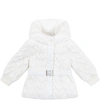 MONCLER WHITE SUHER JACKET FOR BABY GIRL,951 - 1C510 - 10 - 53048 032
