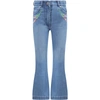 STELLA MCCARTNEY BLUE JEANS FOR GIRL WITH FLOWERS,602746 SQK11 4054