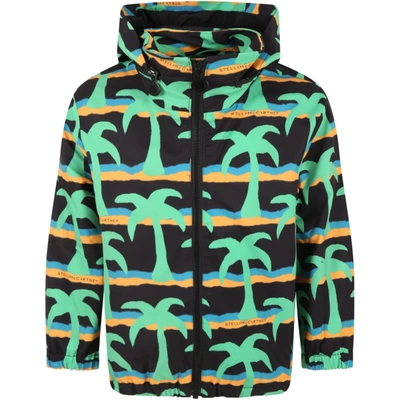 Stella Mccartney Black Jacket For Kids With Palms