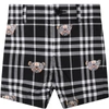 BURBERRY BLACK SHORTS FOR BABY KIDS WITH BEARS,8041379