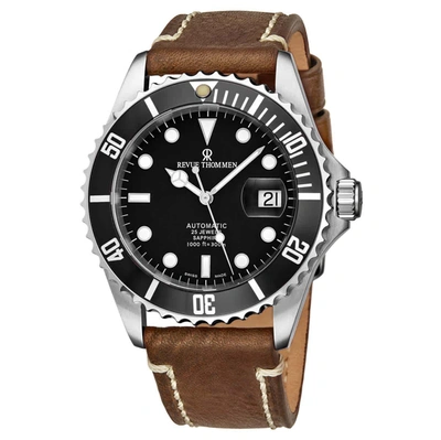 Revue Thommen Diver Automatic Black Dial Mens Watch 17571.2537 In Black,brown,silver Tone