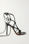 GIANVITO ROSSI GIZA 105 LACE-UP LEATHER SANDALS