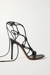 Gianvito Rossi Giza 105 Lace-up Leather Sandals In Black