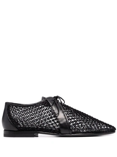 Saint Laurent Timothee Mesh Shoes In Schwarz