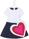 Simonetta Jersey Double Stretch Dress W/ Heart In White