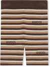 GUCCI STRIPE-WOOL KNITTED SHORTS