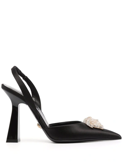 VERSACE LA MEDUSA 105MM CRYSTAL-EMBELLISHED SLINGBACK PUMPS