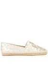 Tory Burch Ines Leather Espadrilles In Gold