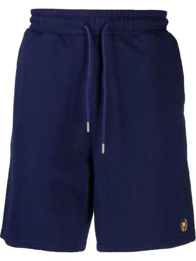 Bel-air Athletics Academy Embroidery Cotton Sweat Shorts In Blue