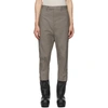 RICK OWENS TAUPE CROPPED ASTAIRE TROUSERS