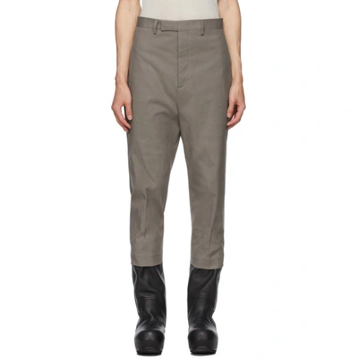 Rick Owens Larry Slim Astaires Cropped Trousers In 34 Dust