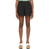 DRIES VAN NOTEN BLACK COTTON JERSEY SHORTS