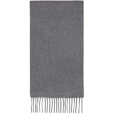 Max Mara Womens Grigio Medio Wsdalia Brand-embroidered Cashmere Scarf 1 Size In Grey