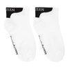 Alexander Mcqueen Logo Branded Ankle Sport Socks In White/black