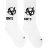 VETEMENTS WHITE ANARCHY LOGO SOCKS