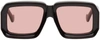 LOEWE BLACK PAULA'S IBIZA MASK SUNGLASSES