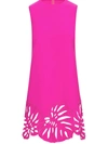 OSCAR DE LA RENTA LEAF-EMBROIDERED SHIFT DRESS